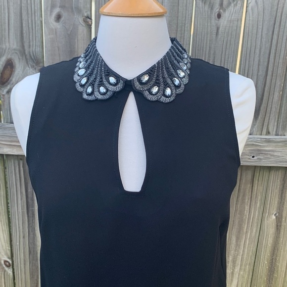 Badgley Mischka “Studio” dress, embroidered and bling collar, size small - Picture 2 of 7